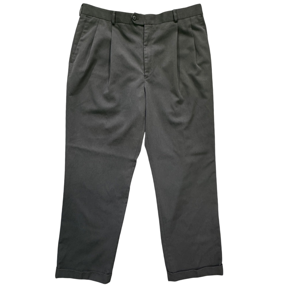 Stafford Essentials Mens 40x32 Dress Pants Black Pleated Classic‎ Fit Business